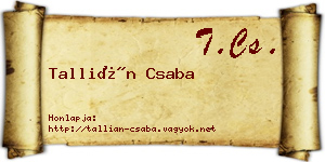 Tallián Csaba névjegykártya