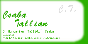 csaba tallian business card